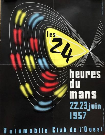 Lot d'affichettes 24 Heures du Mans 
De 1955...