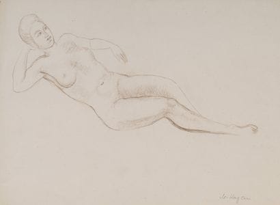 Moissey KOGAN (1879-1943)
Nu couché la tête...