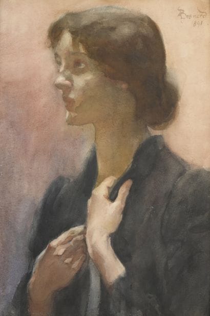 Albert BESNARD (1849-1934)
Femme pensive,...