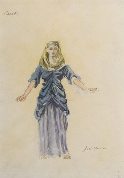 Giorgio de CHIRICO (1888-1978)
Femme à l'antique
Gouache...