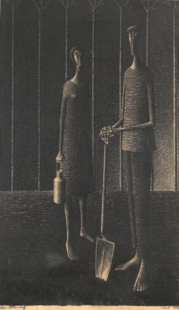 Johan ALDENDORFF (1924-2010)
Couple au jardin
Dessin...