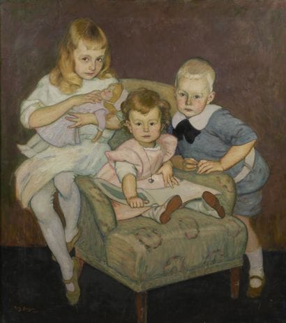 Fritz BURGER (1867-1927)
Trois enfants, 1914
Huile...