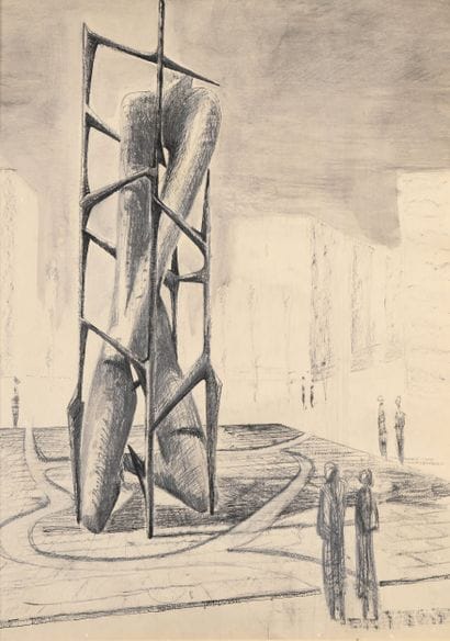 Bernhard HEILIGER (1915-1995)
Étude de sculptures
Dessin...
