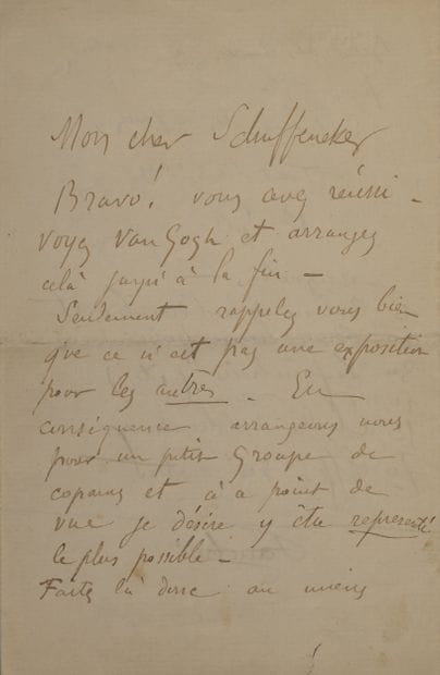 Paul GAUGUIN (1848-1903)
Exceptionnelle lettre...