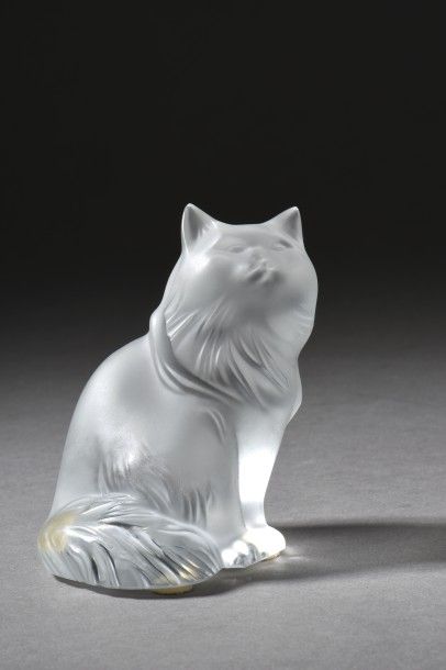 LALIQUE FRANCE
Chat en verre moulé press...