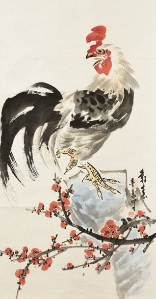 CHINE

Encre et couleurs sur papier, représentant...