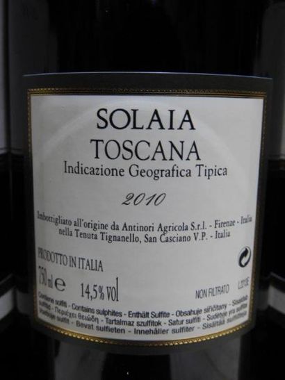 6 B IGT TOSCANA SOLAIA, 2010, Marchesi Antinori...