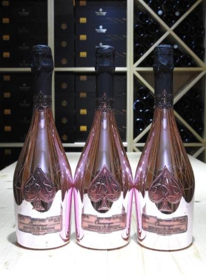 3 B CHAMPAGNE BRUT ACE OF SPADES Rosé, NM,...