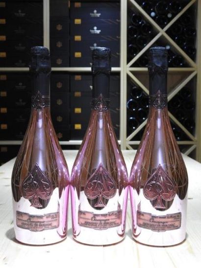 3 B CHAMPAGNE BRUT ACE OF SPADES Rosé, NM,...