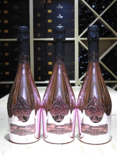 3 B CHAMPAGNE BRUT ACE OF SPADES Rosé, NM,...