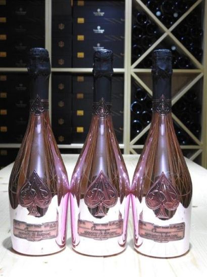 3 B CHAMPAGNE BRUT ACE OF SPADES Rosé, NM,...