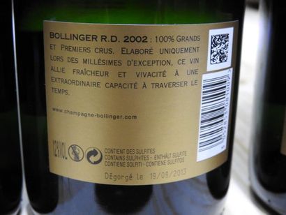 3 B CHAMPAGNE EXTRA BRUT R.D, 2002, Bollinger...