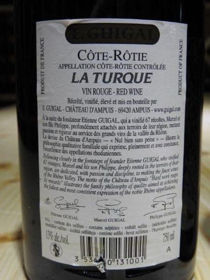 2 B CÔTE-RÔTIE LA TURQUE, 2007, Guigal (accroc...