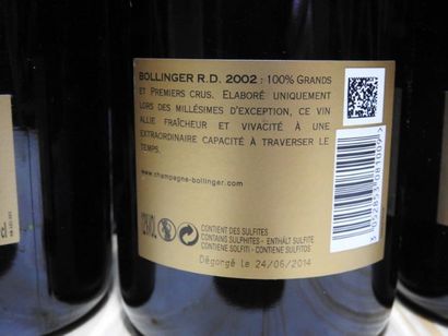 3 B CHAMPAGNE EXTRA BRUT R.D, 2002, Bollinger...