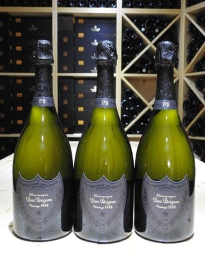 3 B CHAMPAGNE BRUT DOM PERIGNON P2, 1998,...