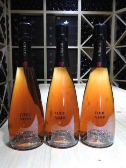 3 B CHAMPAGNE BRUT CODE NOIR Rosé, NM, Henri...