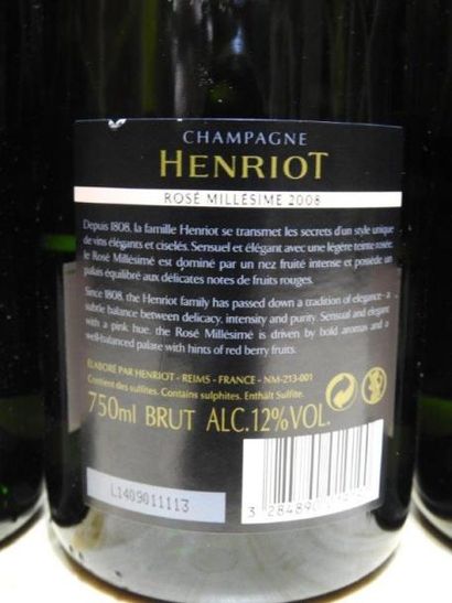 6 B CHAMPAGNE BRUT Rosé, 2008, Henriot