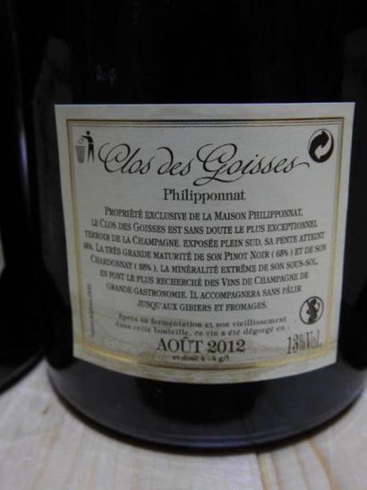 3 B CHAMPAGNE BRUT CLOS DES GOISSES, 2003,...