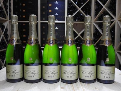 6 B CHAMPAGNE BRUT BLANC DE BLANCS, 2008,...