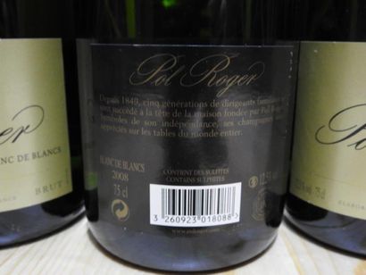 6 B CHAMPAGNE BRUT BLANC DE BLANCS, 2008,...