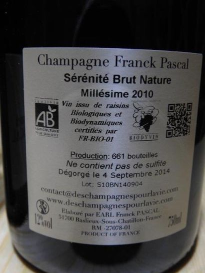 4 B CHAMPAGNE BRUT NATURE SERENITE, 2010,...