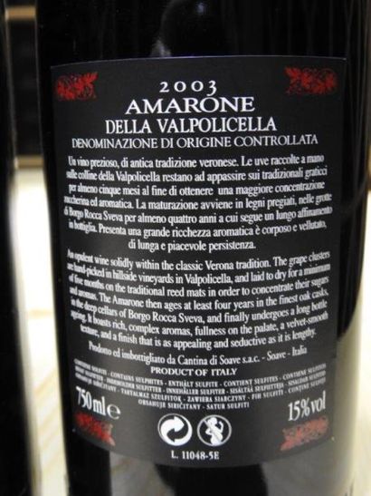 6 B AMARONE DELLA VALPOLICELLA , 2003, Cantina...