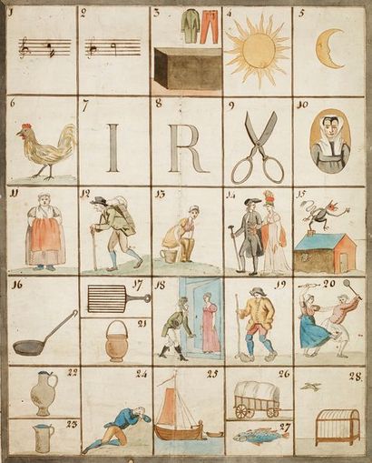 Ecole du XVIIIème siècle.
Curieuse page ornée...