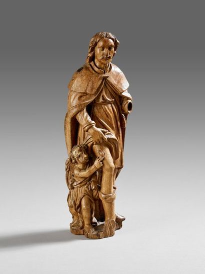Saint Roch.
Bois sculpté.
XVIIIème siècle.
Manque.
H.:...