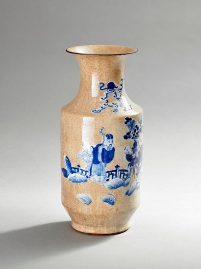 CHINE.
Vase balustre en grès porcelaineux...