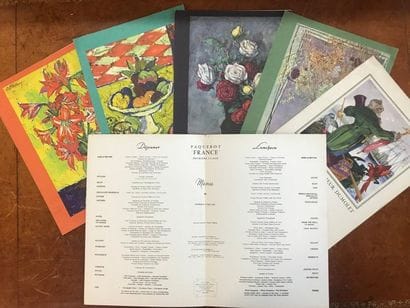 PAQUEBOT France.
6 Menus Première classe...