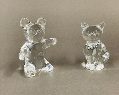 DAUM France.
2 petits sujets en cristal figurant...
