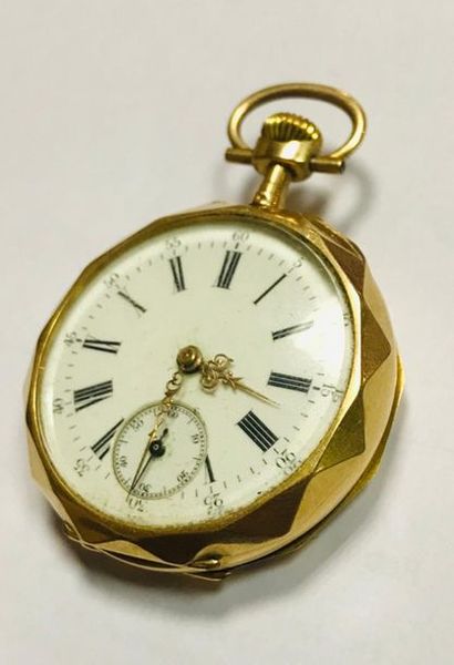 Montre de poche en or 750/°°
Double cadrans,...