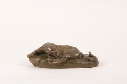 Clovis MASSON (1838-1913)
Jaguar couché
Bronze...
