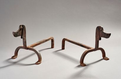 Edouard SCHENCK (1874-1959)?

Paire de chenets...