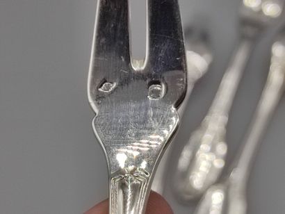 Empire style silver snail fork set (6) with...