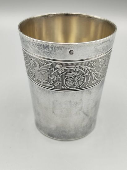 Silver tumbler of plain model. 

Large frieze...