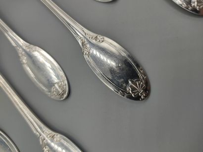 Empire style silver snail fork set (6) with...