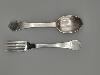 Silver cutlery of style XVIIeme with its...