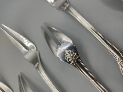 Empire style silver snail fork set (6) with...