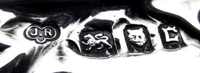 LONDON 1918

Pair of silver torches decorated...