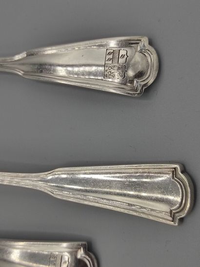 Silver fish service with six pieces of cutlery.

Spatulas...
