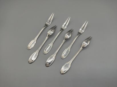 Empire style silver snail fork set (6) with...