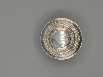 Silver pocket / display stand with a flared...