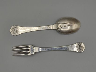 Silver cutlery of style XVIIeme with its...