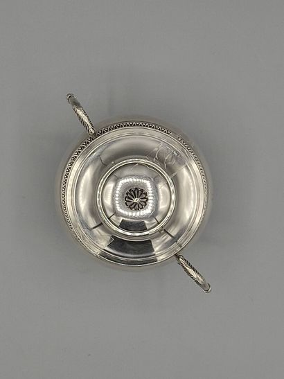 Covered sugar bowl in solid silver of Empire...