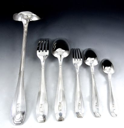 RAVINET DENFERT 

Complete silver household...