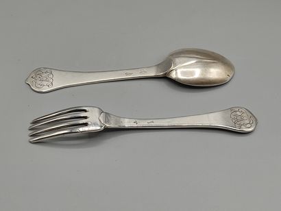 Silver cutlery of style XVIIeme with its...