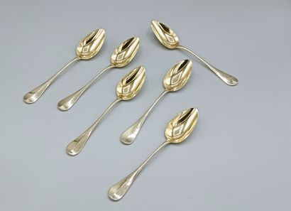 Set of 6 Napoleon III period gilt coffee...
