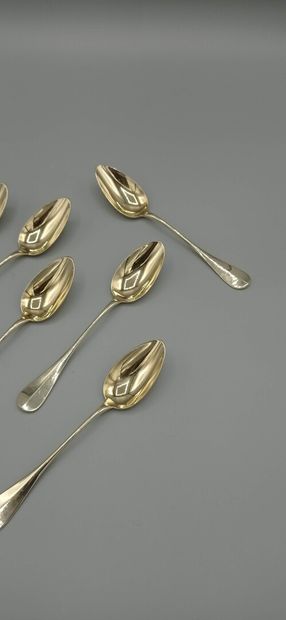 Set of 6 Napoleon III period gilt coffee...