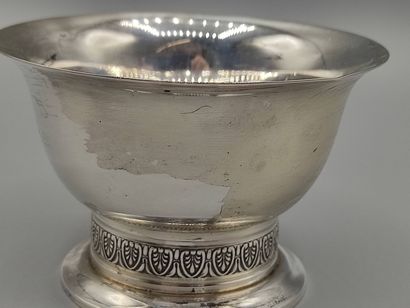Silver pocket / display stand with a flared...